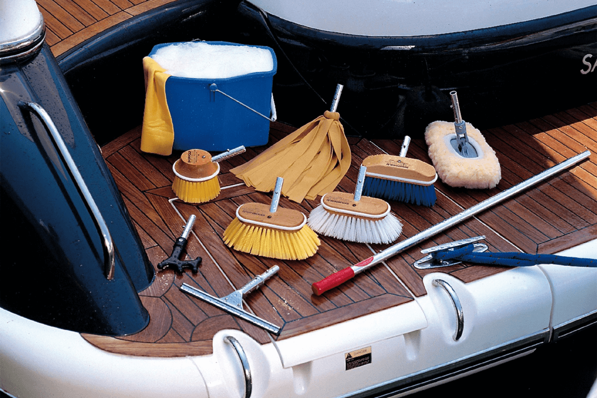 "Marine boat cleaning accessories – brushes, scrubbers, and solutions for keeping your boat in top condition"