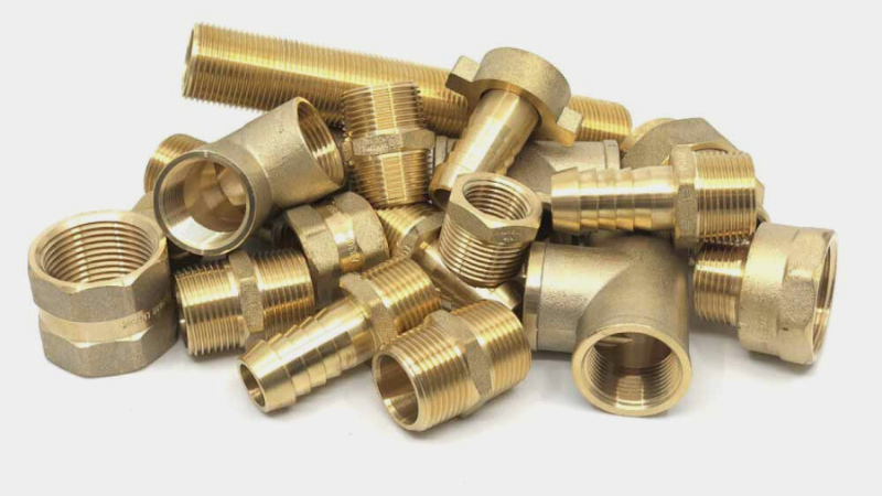 "Marine brass fittings – corrosion-resistant elbows, adapters, and connectors for boat plumbing and fuel systems"