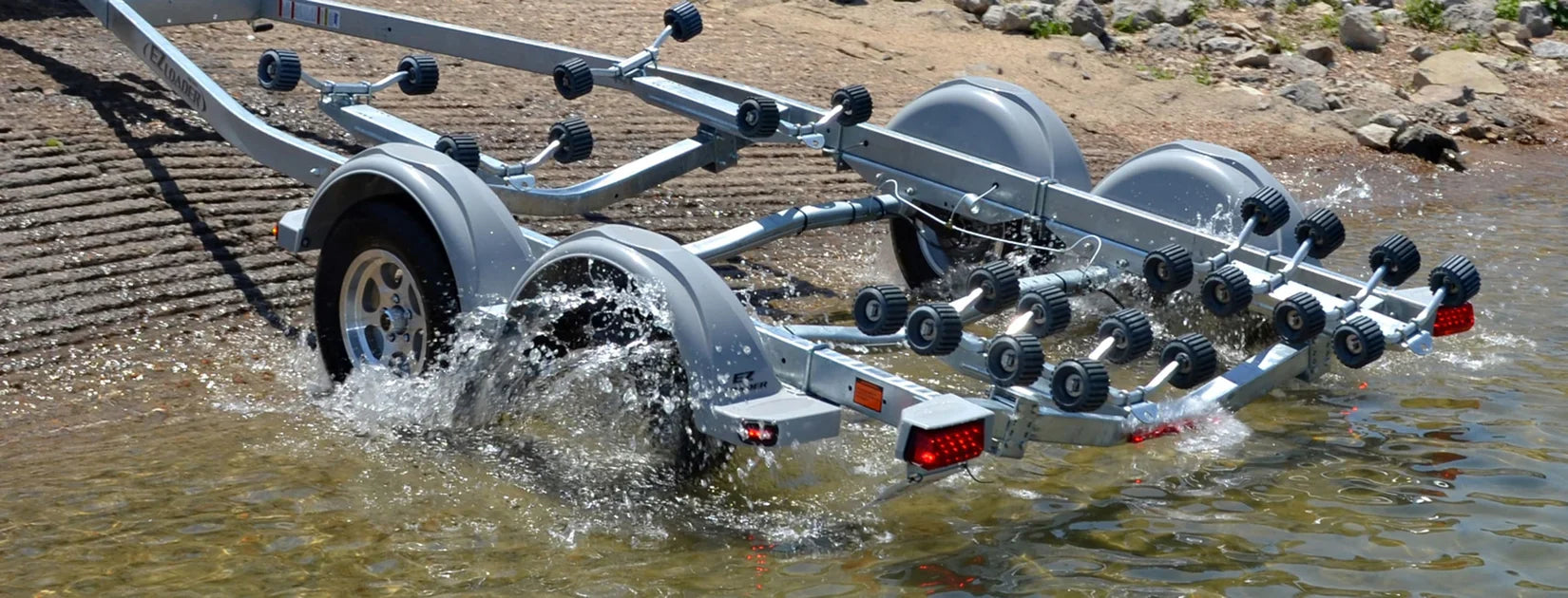 "Marine-grade boat trailer accessories – lights, rollers, winches, and jacks for safe towing"