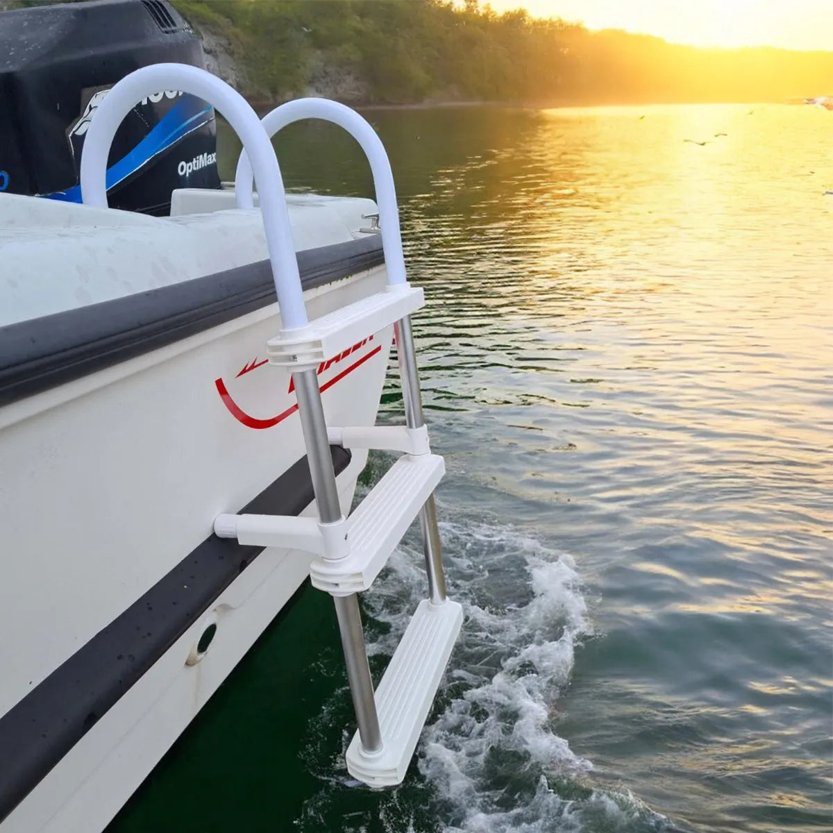 "Marine boat ladders – stainless steel telescoping and folding ladders for easy boarding and swim access"
