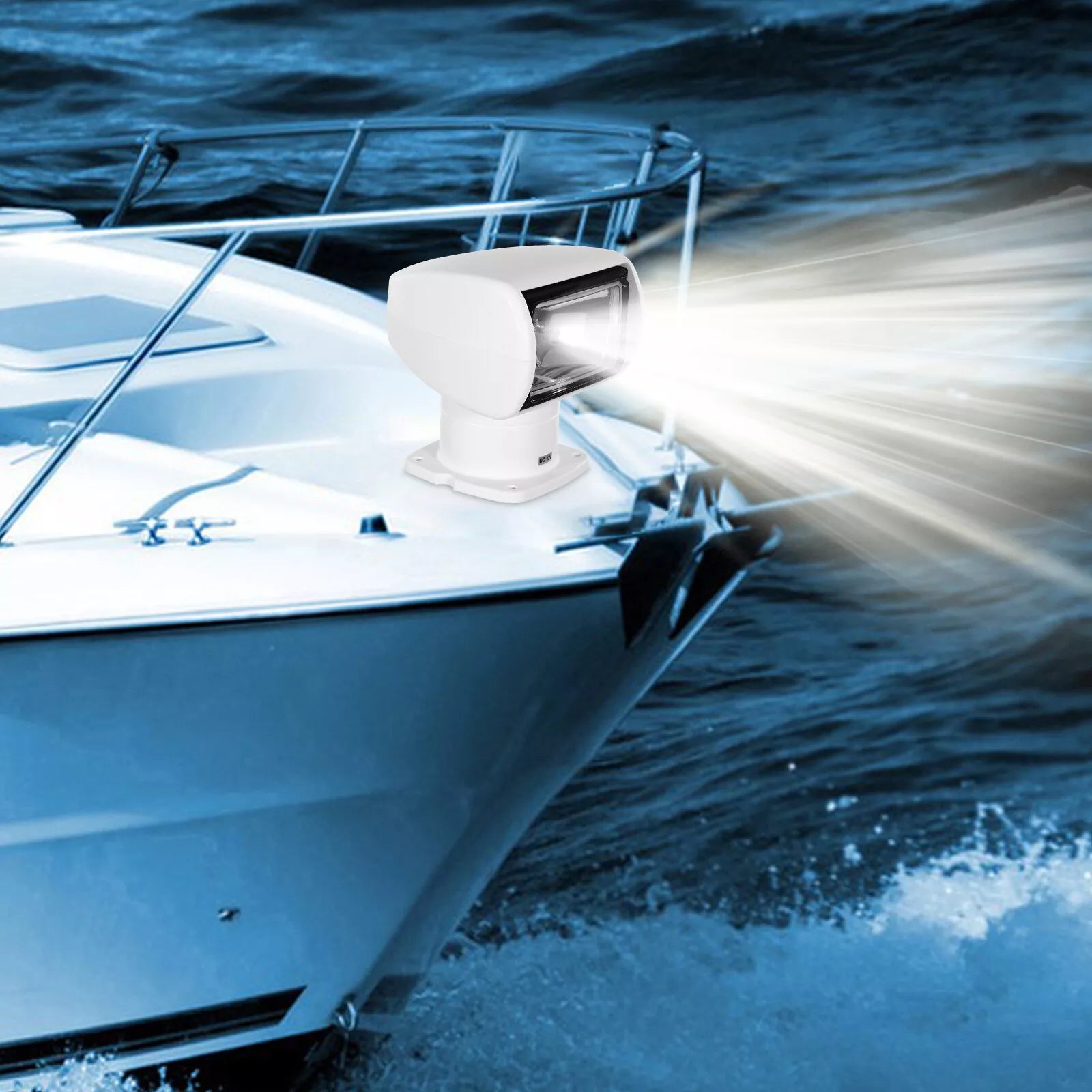 "Marine search lights – remote-controlled and handheld LED spotlights for boat navigation and safety"