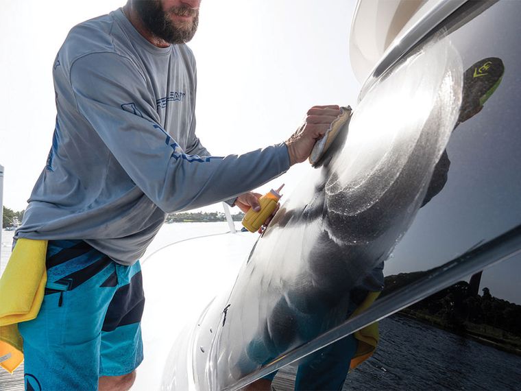  "Marine cleaning and polishing liquids – boat cleaners, waxes, and protectants for all surfaces"