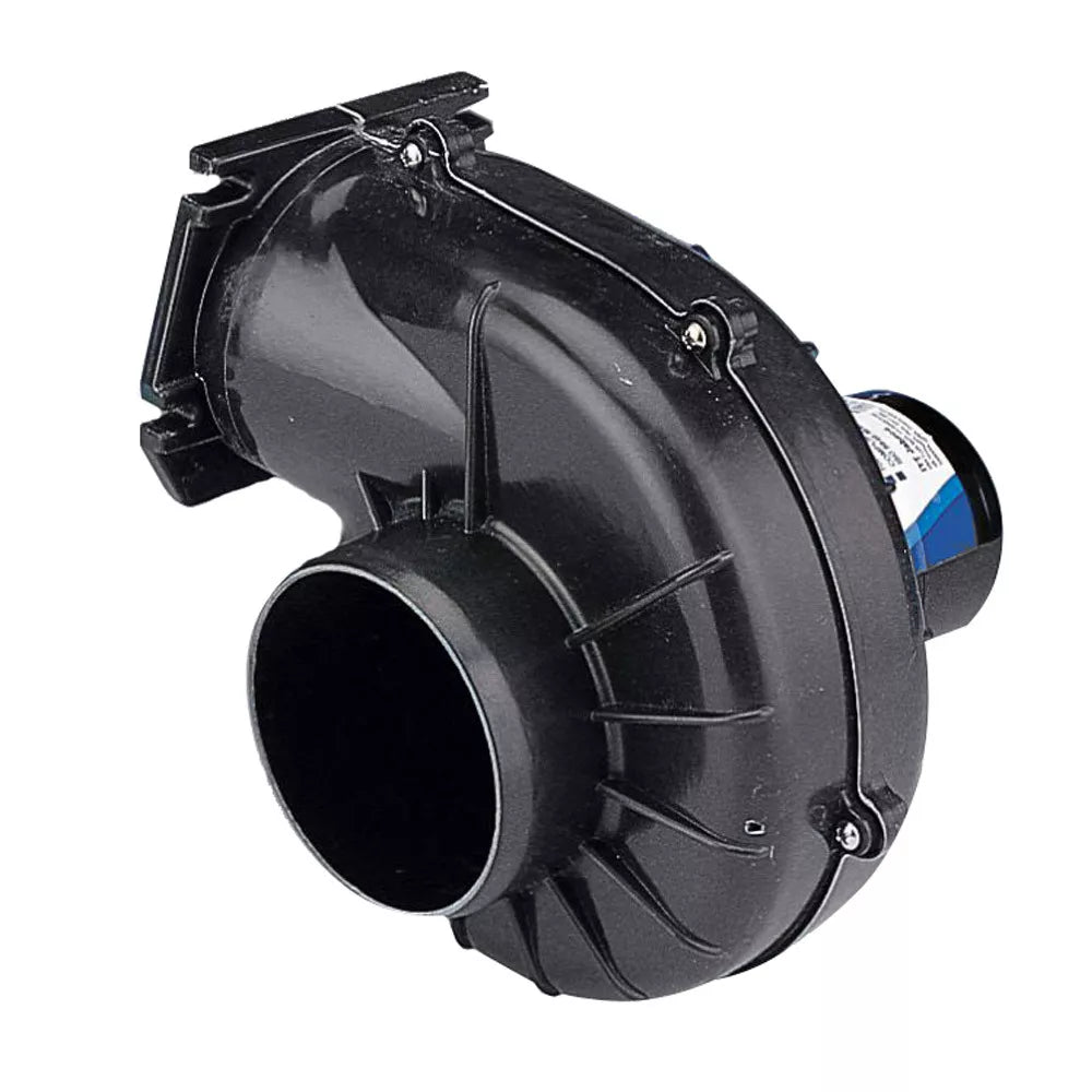 Compact marine ventilation blower with 150 CFM output. Designed for engine room or bilge ventilation on boats and yachts. Compatible with 75 mm ducting. Available in 12V and 24V models. Lightweight, ignition-protected, corrosion-resistant, and easy to install.

