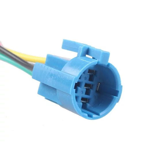 Close-up image of a socket connector compatible with 16mm and 19mm stainless steel push button switches. Features pre-attached wires, secure snap-in design, and flame-retardant plastic casing for safe, efficient electrical connections in control panels and machinery.

