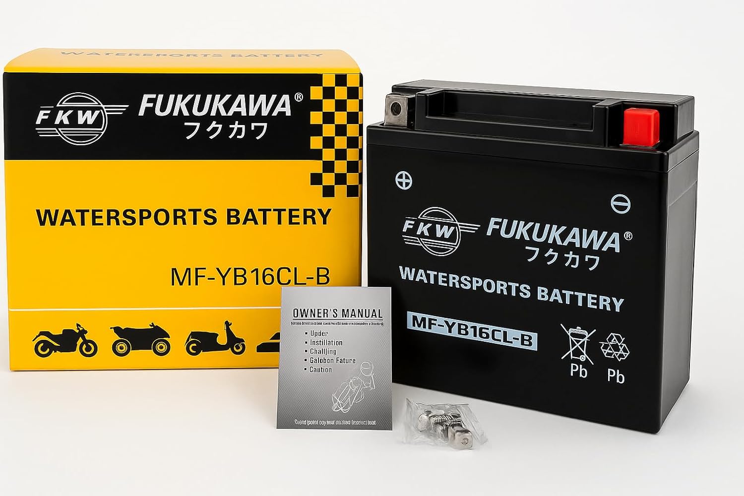 FUKUKAWA MF-YB16CL-B Jet Ski Battery in Dubai – 12V 16Ah Maintenance-Free AGM Power Sports Battery