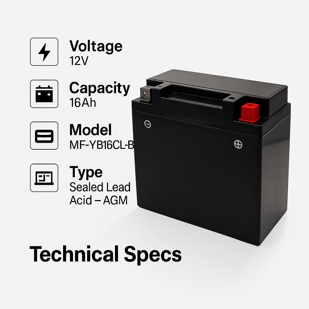 FUKUKAWA MF-YB16CL-B Jet Ski Battery in Dubai – 12V 16Ah Maintenance-Free AGM Power Sports Battery