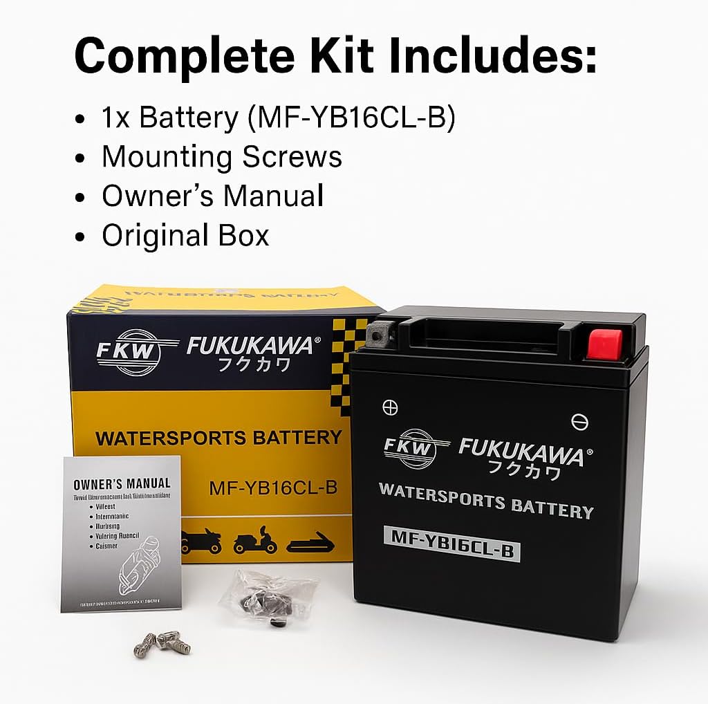 FUKUKAWA MF-YB16CL-B Jet Ski Battery in Dubai – 12V 16Ah Maintenance-Free AGM Power Sports Battery