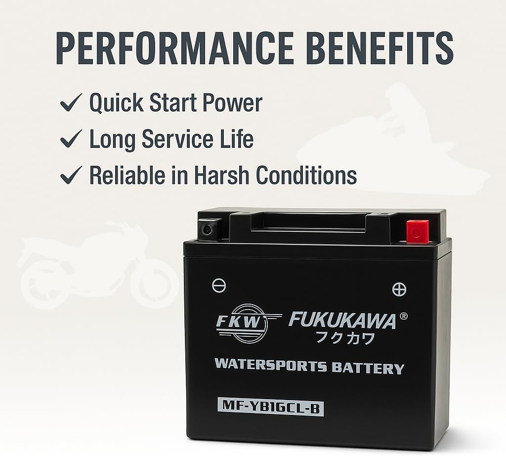 FUKUKAWA MF-YB16CL-B Jet Ski Battery in Dubai – 12V 16Ah Maintenance-Free AGM Power Sports Battery