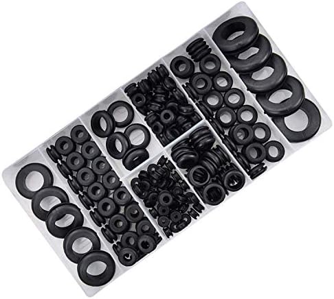 180-piece rubber grommet set with 8 assorted sizes, perfect for sealing and protecting electrical wires and plugs. Ideal for marine, automotive, and industrial use. Includes gasket rings made of flexible, durable rubber. Easy to install. Supplied by Rimal Marine for reliable performance.