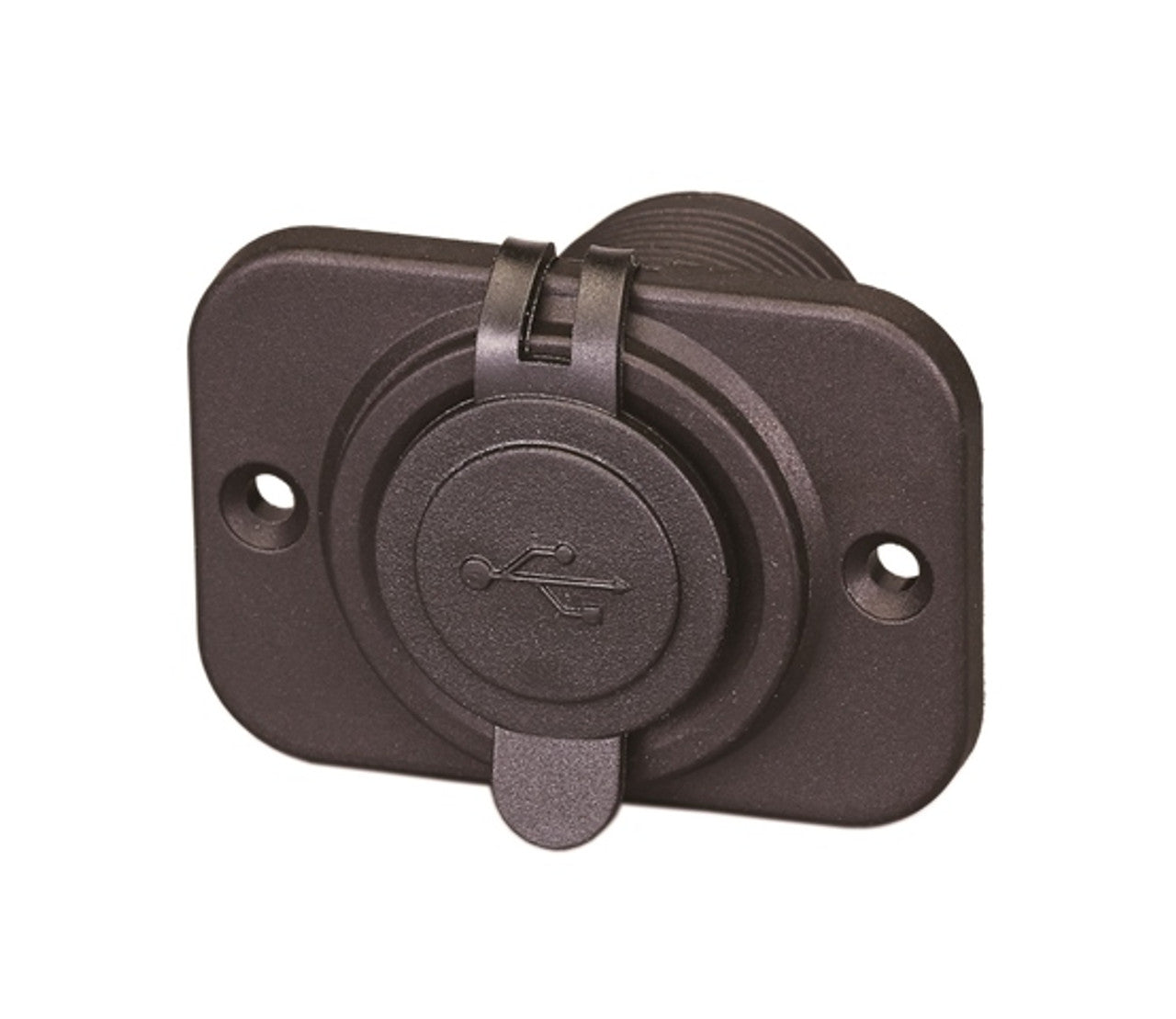 2-Port USB Socket 01435 – waterproof marine and automotive dual USB charger for fast charging phones, tablets, and devices. Rugged design, ideal for boats, RVs, and outdoor vehicles. Comes with protective cap for durability. Available at Rimal Marine.
