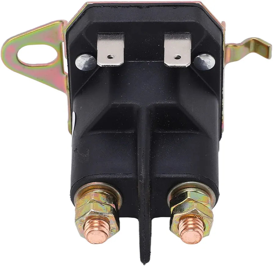 Starter solenoid relay with 2 terminals designed for efficient engine starting. Features compact housing, high current capacity, and rugged mounting base. Suitable for use in vehicles, boats, tractors, and machinery requiring a simple, robust ignition relay solution.

