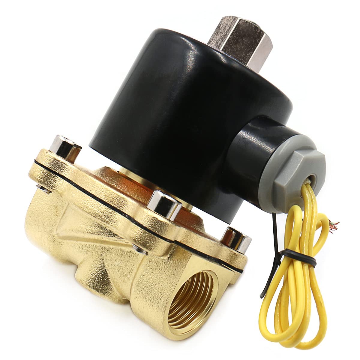 High-quality pneumatic solenoid valve 2W-160-15K made of durable brass, 1/2 inch in size, 2-way normally open function, compatible with DC12V and DC24V systems. Ideal for controlling air, water, or fluid flow in marine, HVAC, or industrial settings. Supplied by Rimal Marine.