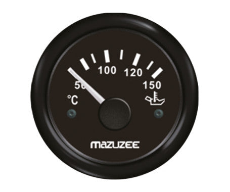 Universal 52mm oil temperature gauge with analog needle dial for 12V/24V systems. Designed for accurate engine monitoring in marine, automotive, and RV applications. Waterproof, vibration-resistant, and compatible with standard senders.

