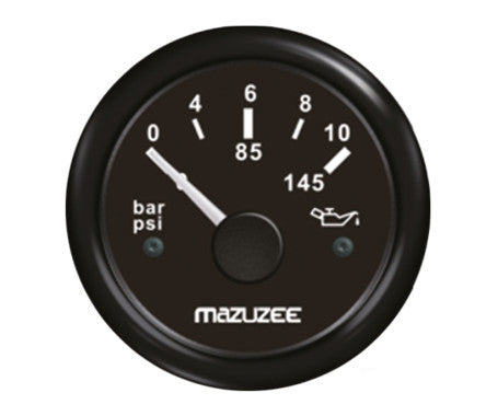 Universal 52mm oil pressure gauge with analog needle display. Designed for 12V/24V engines in marine, automotive, and industrial applications. Waterproof casing and easy panel mount for reliable oil pressure monitoring.

