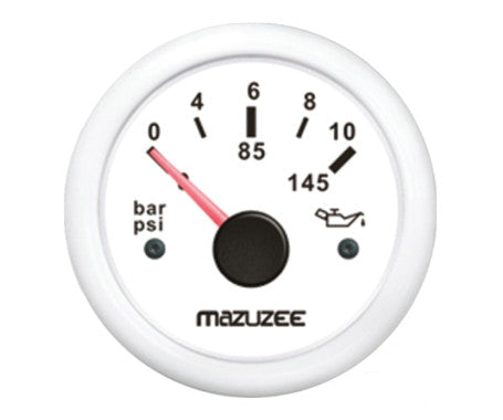 Universal 52mm oil pressure gauge with analog display for 12V/24V vehicles and boats. Durable waterproof design with clear needle dial. Ideal for monitoring oil pressure in engines of cars, trucks, RVs, and marine vessels.