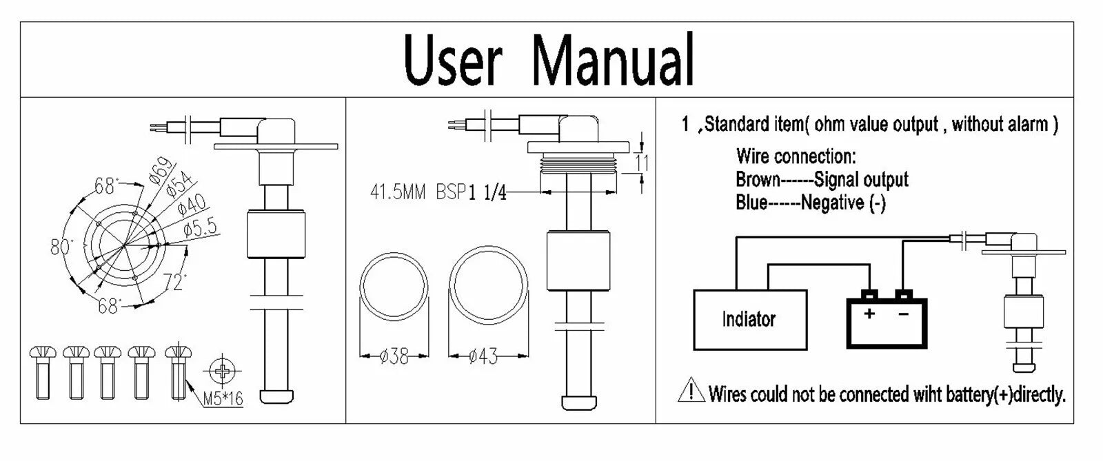 Adjustable fuel and water tank level sending unit for marine boats and RVs. Measures 7″–22″ depths with dual-range output (0–190Ω and 240–33Ω). Features stainless steel shaft, float arm, and mounting gasket for reliable tank monitoring.