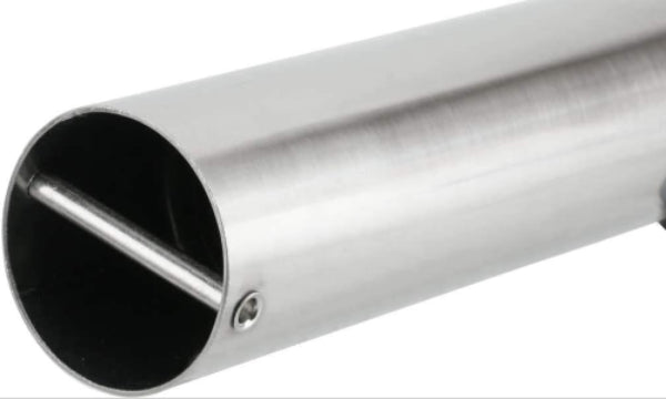 90-degree flush mount stainless steel rod holder – marine-grade AISI 316 construction with polished finish and PVC insert, designed for sleek and secure fishing rod support on boat decks.