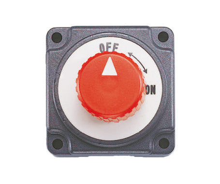 AAA 10092 mini battery switch with knob, designed for marine use. Durable and compact switch ensures safe battery disconnection in boats and yachts. Corrosion-resistant construction suitable for harsh environments. Available in Rimal Marine.

