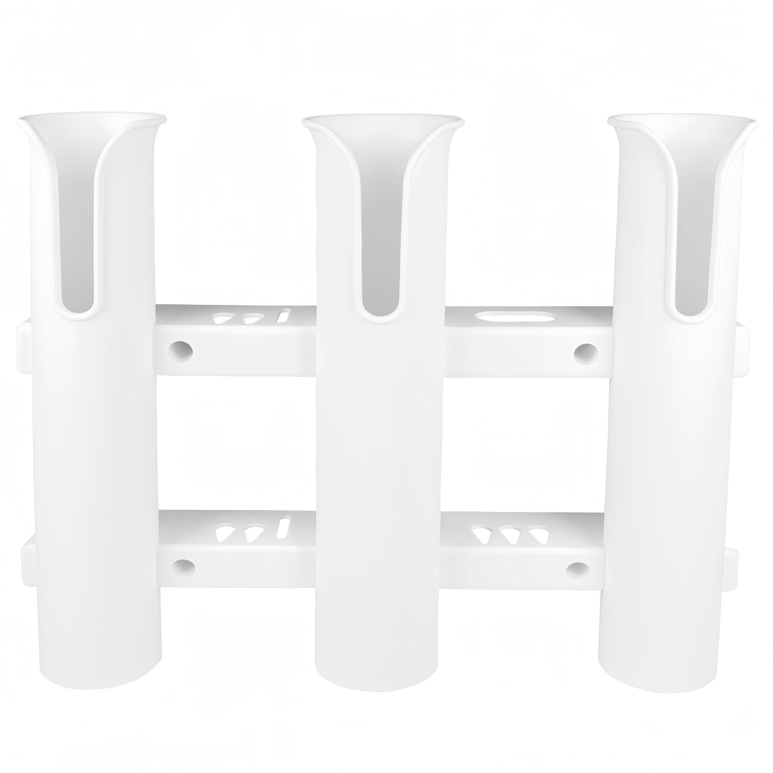 AAA plastic rod holder with 3 tubes – marine-grade, UV-resistant triple fishing rod rack for boats, kayaks, or docks. Durable and space-saving design for secure rod storage.