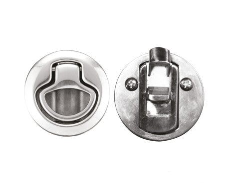 AAA flush latch constructed from AISI 316 stainless steel for maximum corrosion resistance. Features a recessed, low-profile design perfect for marine environments, securing hatches, lockers, and cabinets with lasting strength and a clean finish.