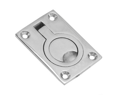 AAA-quality stainless steel flush lift ring crafted from AISI 316, featuring a recessed design for smooth, low-profile grip. Perfect for marine and harsh outdoor environments, combining corrosion resistance with durable functionality.