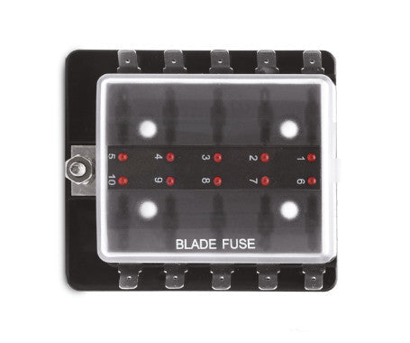 AAA 4/6/10 Gang Blade Fuse Holder 11514 for marine use. Efficient fuse distribution box for boats and yachts. Corrosion-resistant and compact design ensures reliable protection and circuit organization. Ideal for harsh marine environments. Available in Rimal Marine.

