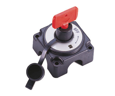 AAA Mini Battery Switch with Removable Key 10093 – reliable and compact battery isolator for marine use. Features removable key for added security, corrosion resistance, and easy installation. Perfect for boats, yachts, and vehicles. Available in Rimal Marine.