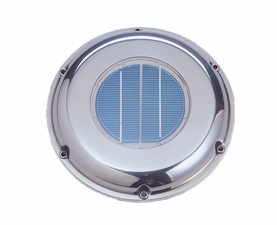AAA solar powered ventilator for marine use. Weather-resistant solar fan designed to ventilate boat cabins, lockers, or enclosed spaces. Operates silently with no external power needed—removes heat, odors, and moisture using sustainable solar energy.

