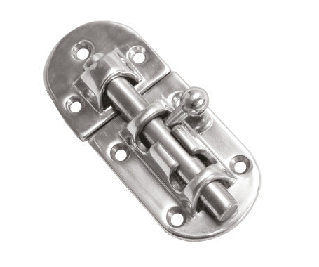 AAA-quality Barrel Bolt crafted from AISI 316 stainless steel, featuring a corrosion-resistant, polished finish. Designed for secure locking of doors, gates, and cabinets in marine or outdoor settings, offering durability in harsh environments.