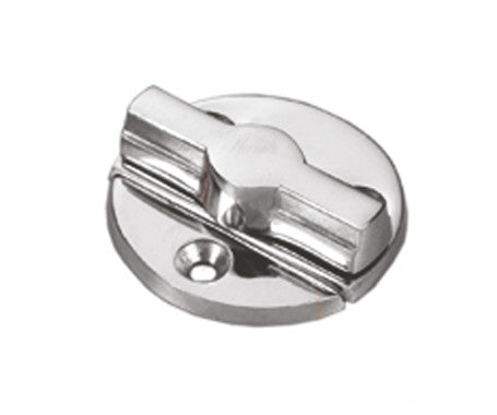 Stainless steel door button made from AISI 316, offering excellent corrosion resistance and durability for marine and exterior use. Sleek, low-profile design ideal for securing doors, hatches, or panels in harsh or saltwater environments.