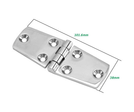 Heavy-duty door hinge made from AISI 316 stainless steel, ideal for marine, outdoor, and industrial applications. Provides smooth pivot action, corrosion resistance, and long-lasting durability in harsh and saltwater-exposed environments.