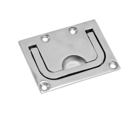 Flush lift handle made from AISI 316 stainless steel with a recessed design for smooth, low-profile installation. Perfect for marine and outdoor use, providing corrosion resistance and durable grip for cabinets, doors, and hatches.

