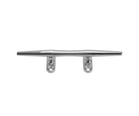 Hollow Base Cleat crafted from AISI 316 stainless steel with a corrosion-resistant, polished finish. Designed for marine use on boat decks and docks, providing strong mooring capability, lightweight construction, and clean rope management.