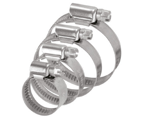 Heavy-duty hose clamp made from AISI 316 stainless steel with a 12 mm wide, 0.6 mm thick band. Corrosion-resistant and ideal for marine, industrial, and automotive use. Available in sizes from 10 mm to 120 mm for leak-proof hose connections in harsh environments.