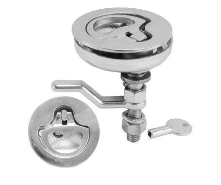 Lift handle made from AISI 316 stainless steel featuring corrosion-resistant construction and ergonomic design. Suitable for marine and outdoor use on hatches, doors, and cabinets, providing a durable and secure grip in harsh environments.