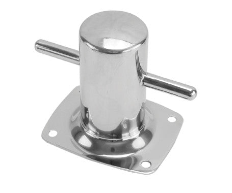 Stainless steel bollard made from AISI 316, featuring a polished finish and corrosion-resistant design for marine and dock use. Ideal for securely mooring boats, offering long-lasting performance in coastal, wet, and saltwater environments.