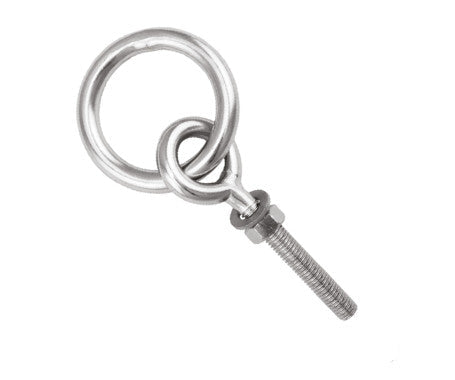 Ring Bolt made from AISI 316 stainless steel, featuring an integrated circular ring and threaded shank for secure fastening in marine, outdoor, or industrial use—offering high corrosion resistance and long-lasting durability in harsh conditions.