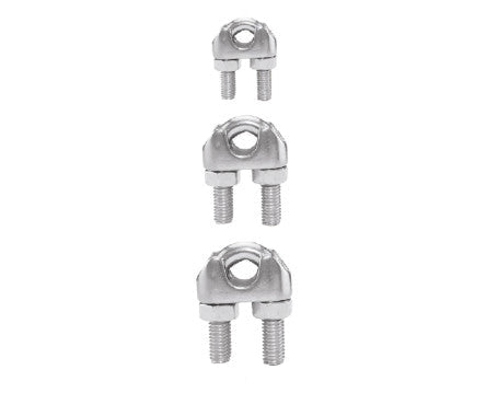 High-quality AISI 316 stainless steel wire rope clip used for fastening and securing wire rope or cable loops. Rust-resistant and ideal for marine, industrial, and outdoor applications in corrosive environments.