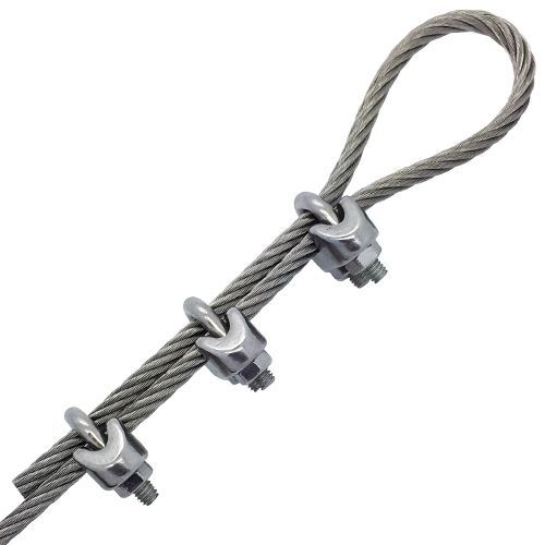 High-quality AISI 316 stainless steel wire rope clip used for fastening and securing wire rope or cable loops. Rust-resistant and ideal for marine, industrial, and outdoor applications in corrosive environments.