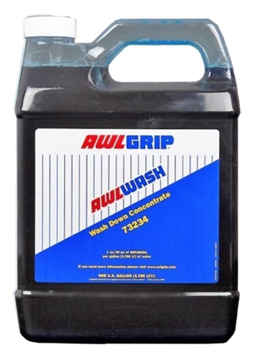 Awlgrip AwlWash Wash Down Concentrate 1 Gallon jug – marine cleaning concentrate for boat hulls and topsides; biodegradable, phosphate-free, designed to remove salt, oil, grease, and grime while being Awlgrip-safe and effective.