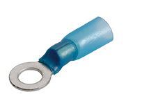 Blue 4mm adhesive heatshrink ring terminals offer reliable, waterproof connections for electrical applications. Suitable for marine, automotive, and industrial use with corrosion-resistant, heat-activated insulation for lasting performance. Distributed by Rimal Marine.


