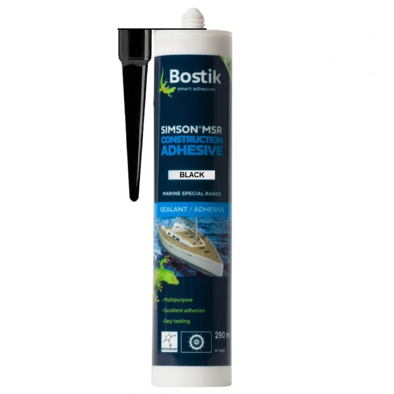 Bostik Simson MSR Construction Adhesive SSKF – 290 ml cartridge. A 1-component, permanently elastic, fast-curing construction adhesive based on Silyl Modified Polymer (SMP). Developed for bonding and sealing applications in the yacht and boat building industry. Certified under IMO Resolution A.653(16).