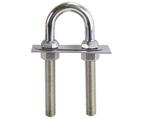 12mm Bow Eye U-Bolt crafted from AISI 316 stainless steel, designed for marine use with excellent corrosion resistance and high strength. Perfect for secure rigging and fastening on boats, docks, and industrial equipment exposed to saltwater conditions.