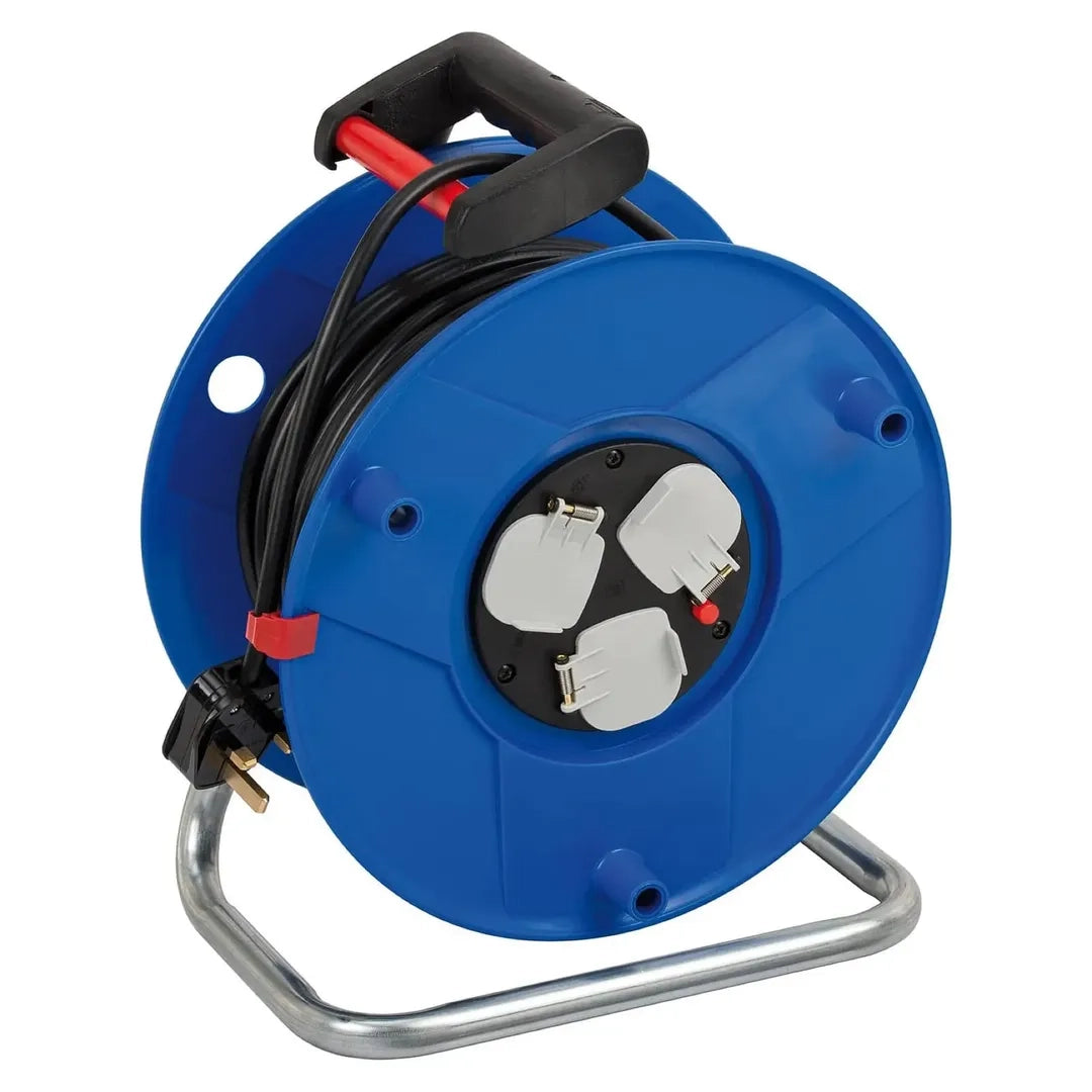Brennenstuhl 50-meter cable reel with 13A plug and sturdy plastic body. Designed for high-performance, heavy-duty use in marine, industrial, or domestic applications. Easy to transport and safe to use. Available in Rimal Marine.