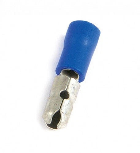 Male and female bullet terminal connectors for quick, reliable wire connections in automotive, marine, and electrical systems. Designed for fast disconnection and strong conductivity. Crimp-style, available in assorted colors and sizes. Premium quality connectors from Rimal Marine.