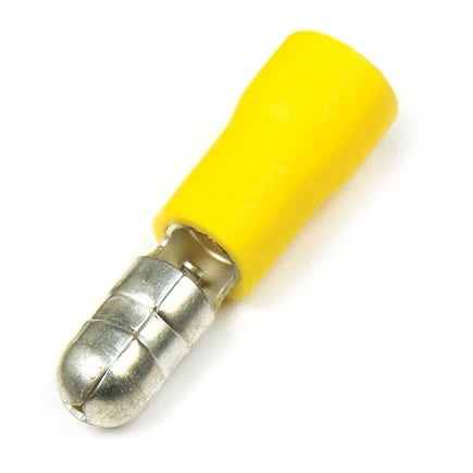 Male and female bullet terminal connectors for quick, reliable wire connections in automotive, marine, and electrical systems. Designed for fast disconnection and strong conductivity. Crimp-style, available in assorted colors and sizes. Premium quality connectors from Rimal Marine.
