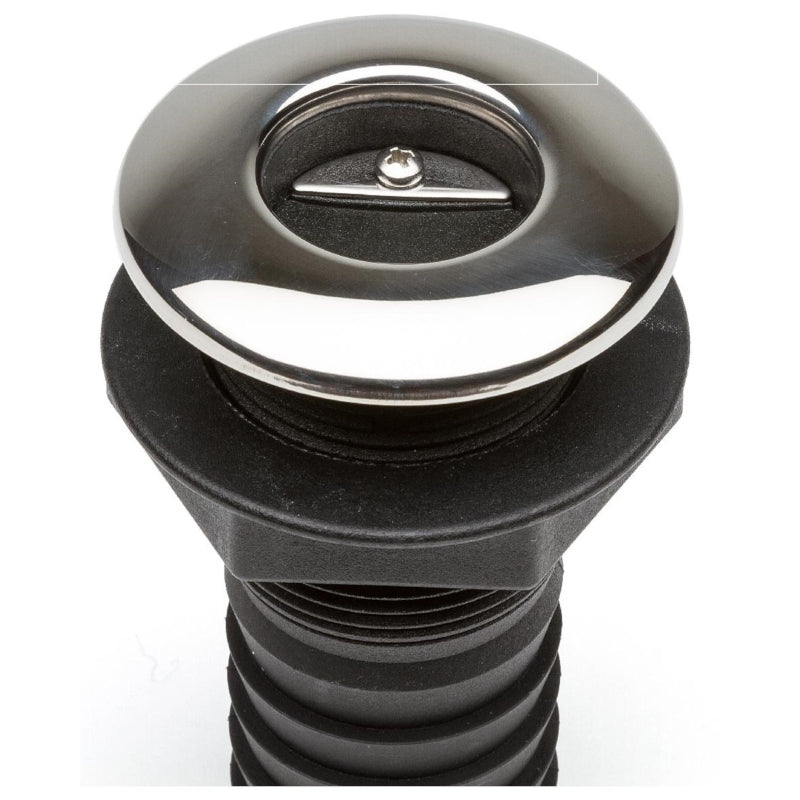 CANSB marine thru-hull fitting with stainless steel cover and built-in valve. Ideal for underwater applications, including water intake or drainage. Designed for durability in harsh saltwater environments. Sleek, corrosion-resistant solution for modern boats and yachts.

