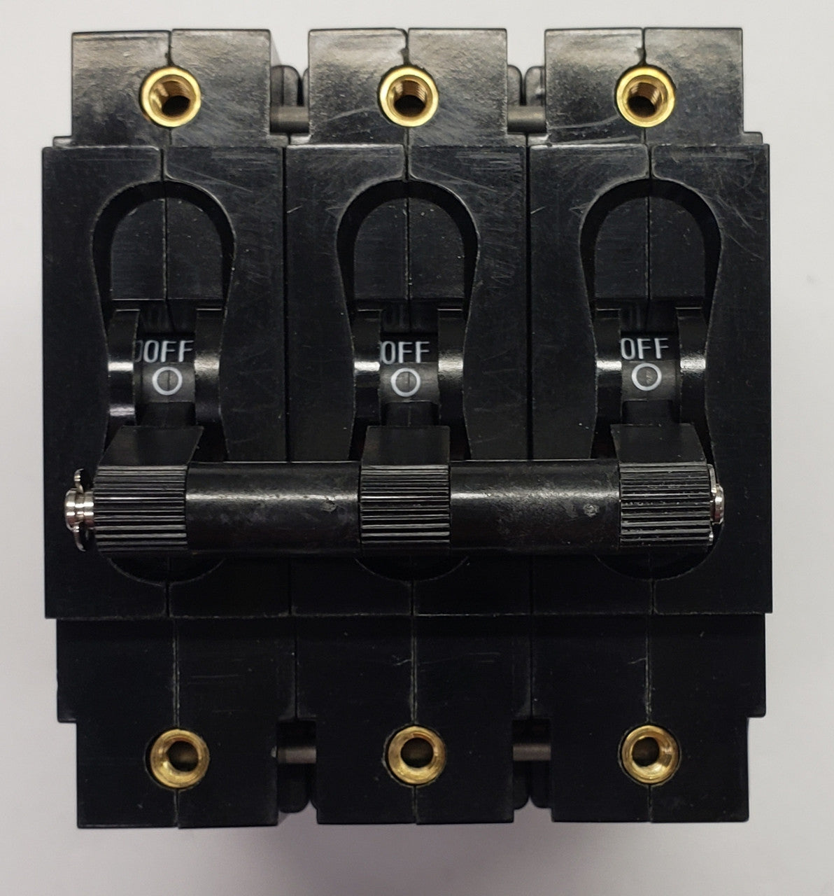 CARLING Technologies C Series circuit breaker, 50–100A, available in 1/2/3 pole configurations. Rated for 240VAC and 80VDC applications, features a robust black actuator. Designed for marine, vehicle, and industrial electrical systems. Supplied by Rimal Marine.