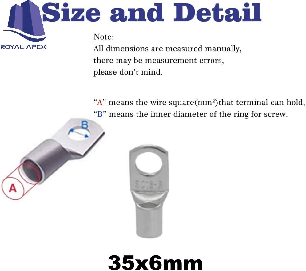 Cable Lug Tin-Plated Ring Terminal Set – durable tin-plated battery terminals ideal for crimping connections in marine, automotive, and industrial batteries. Provides corrosion resistance and excellent electrical conductivity. Easy to install. Available at Rimal Marine.