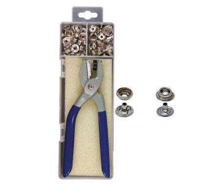 Comprehensive 73-piece canvas snap fastener kit with setting tool, featuring rust-resistant marine-grade snaps. Perfect for boat covers, tarps, tents, awnings, and fabric repairs in outdoor or marine conditions.